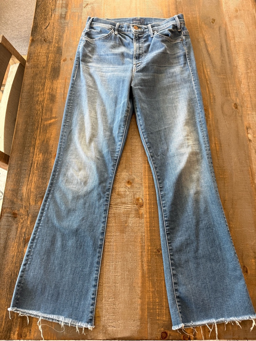 MOTHER Light Blue High-Rise Flare Jeans